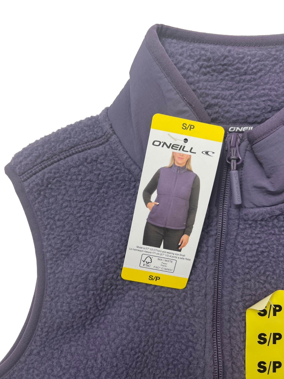 O'Neill Women's Purple Violet Vest High Pile Sleeveless Size - S - Image 6