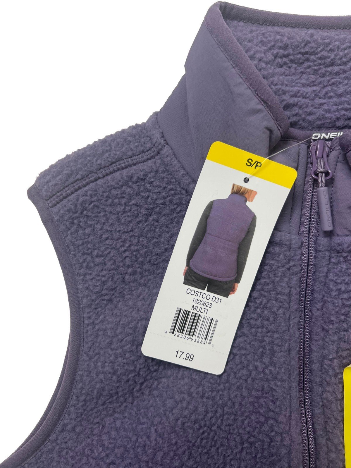 O'Neill Women's Purple Violet Vest High Pile Sleeveless Size - S - Image 7