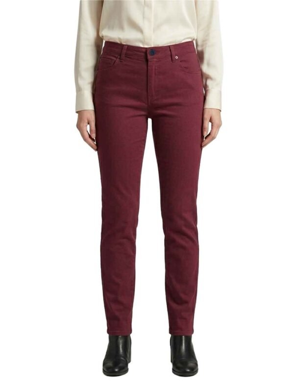 United Colors of Benetton Women's Burgundy Pants High Rise 5-Pocket (028)