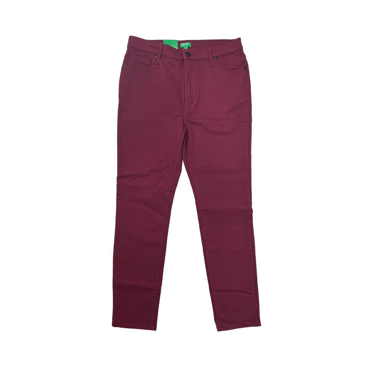 United Colors of Benetton Women's Burgundy Pants High Rise 5-Pocket (028) - Image 2