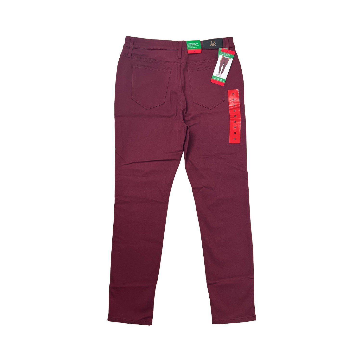 United Colors of Benetton Women's Burgundy Pants High Rise 5-Pocket (028) - Image 3