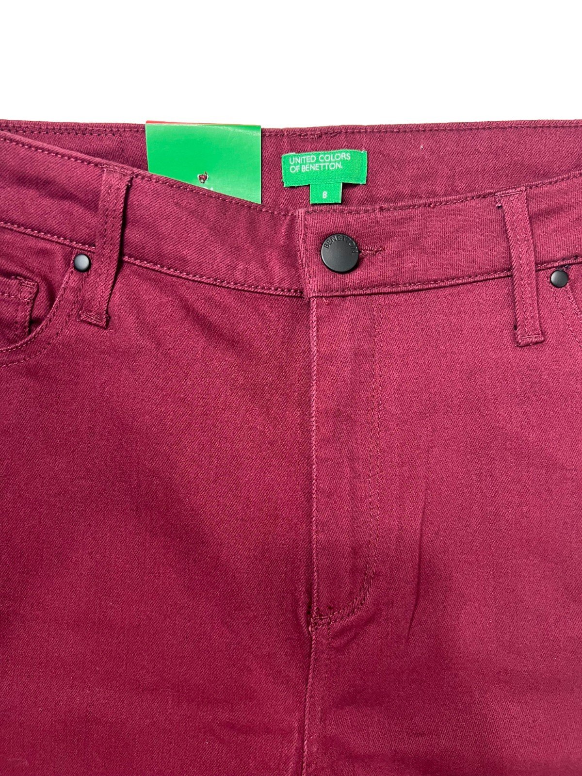 United Colors of Benetton Women's Burgundy Pants High Rise 5-Pocket (028) - Image 6