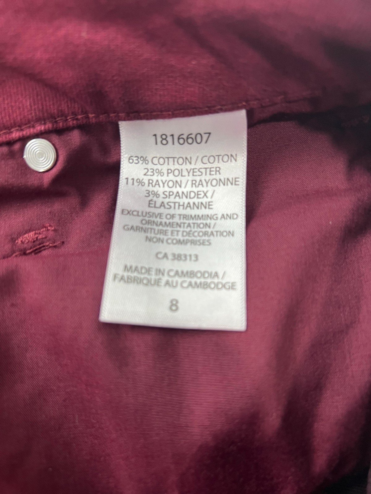 United Colors of Benetton Women's Burgundy Pants High Rise 5-Pocket (028) - Image 11