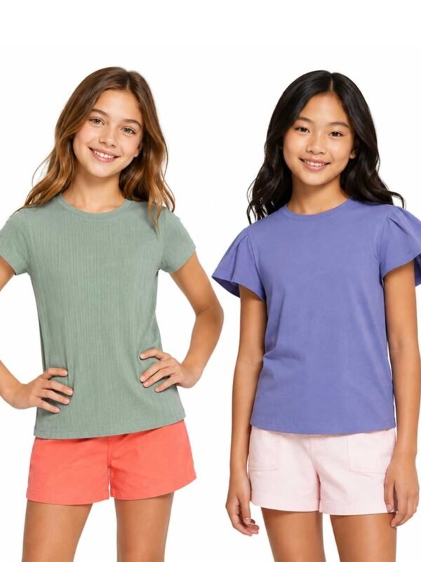 Gap Kids Girls Green & Blue Top Short Sleeve - 2 Pack
