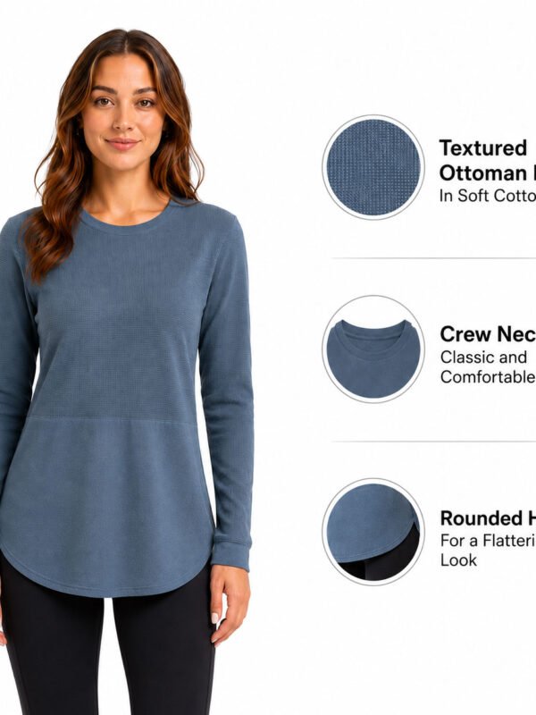 Kersh Ottoman Women's Blue Lightweight Sweater