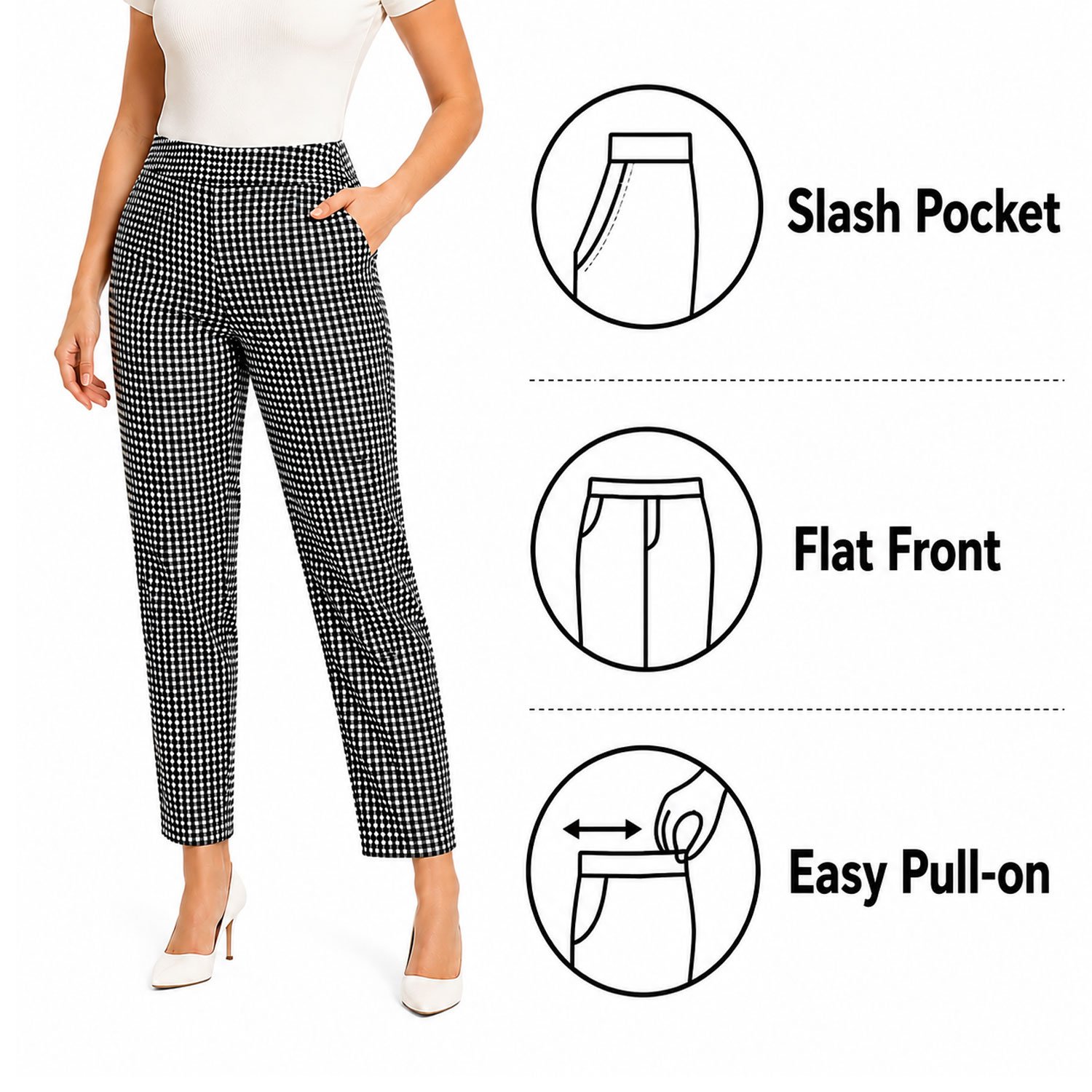 S.C. & Co. Women's Black Pull-on Ankle Pant