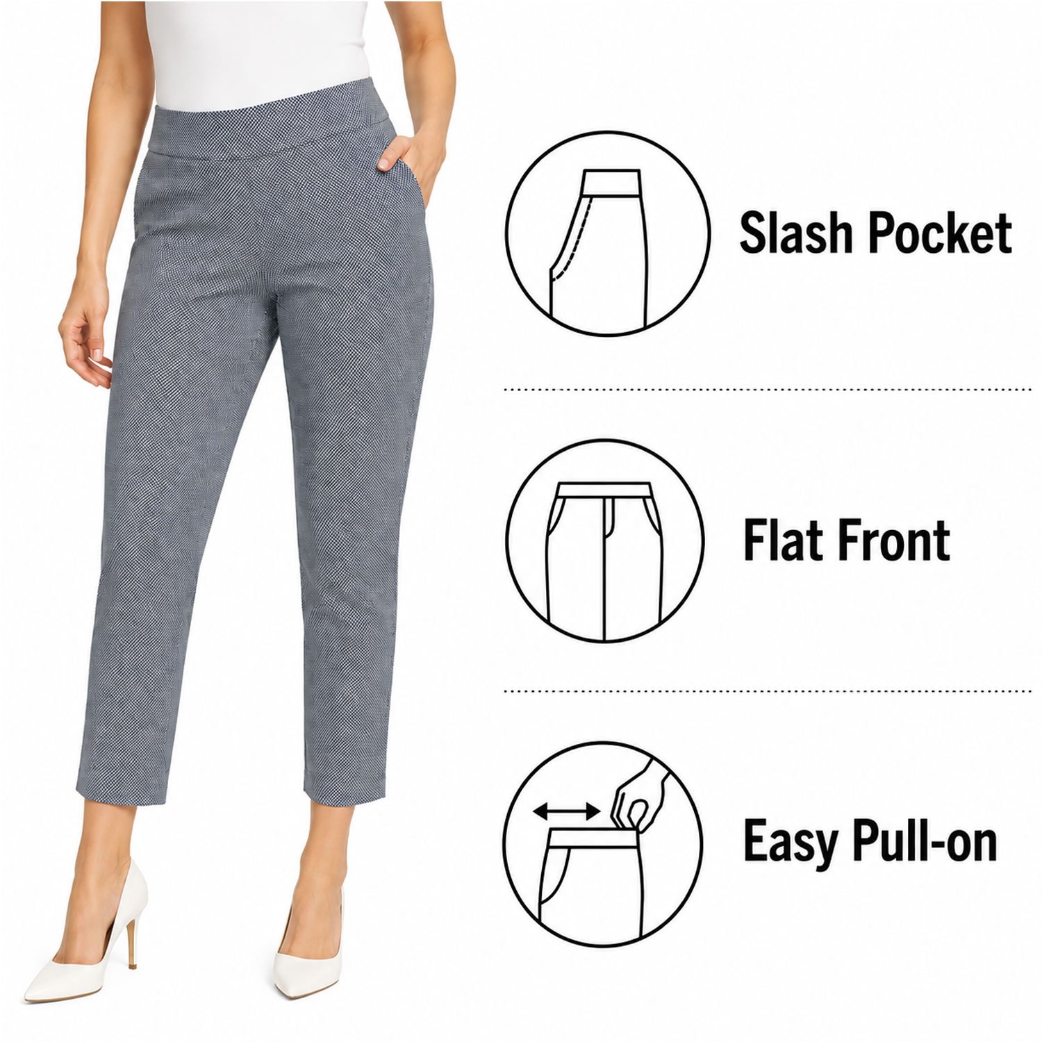 S.C. & Co. Women's Blue Pull-on Ankle Pant