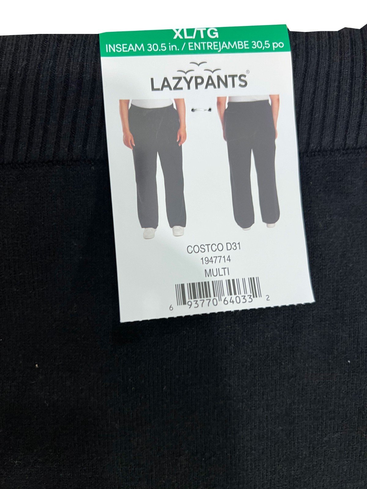 Lazy Pants Women’s Black Knit Straight Leg Pants Size - XL - Image 6
