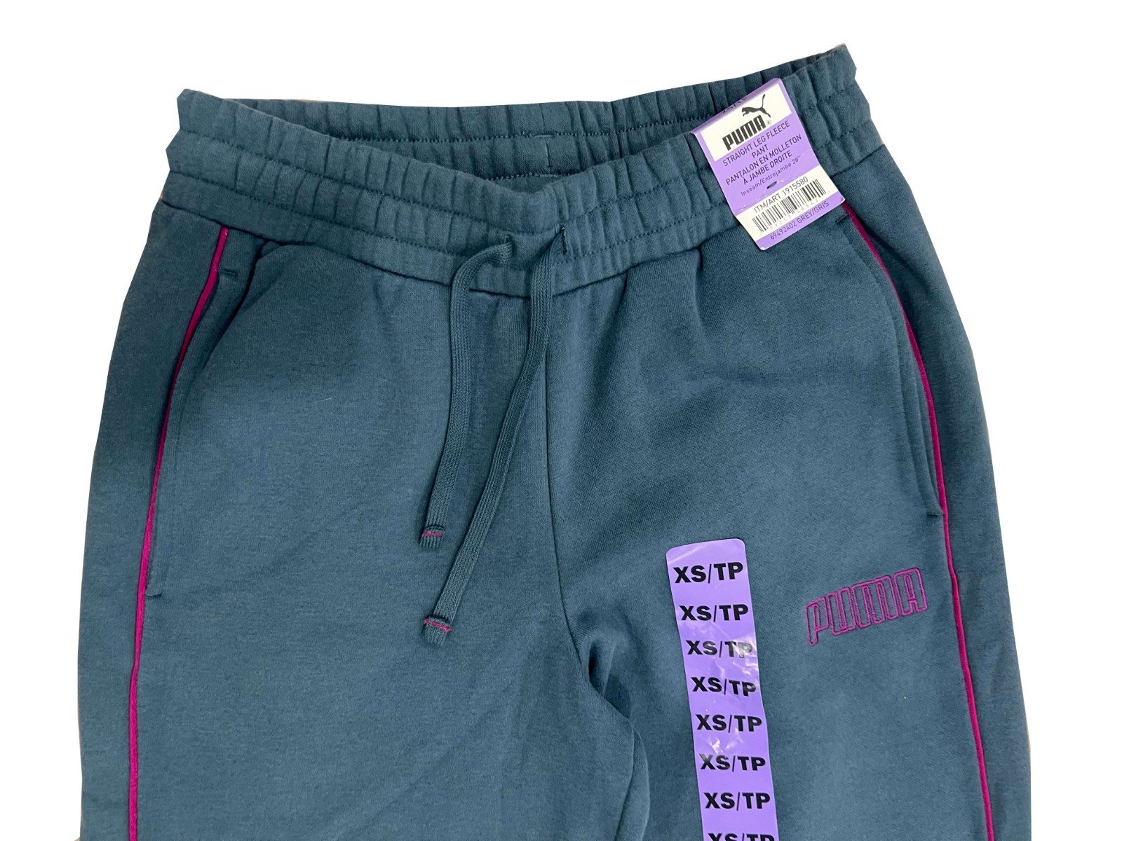 Puma Kids Girls Blue Fleece Jogger Pant Size - XS - Image 4