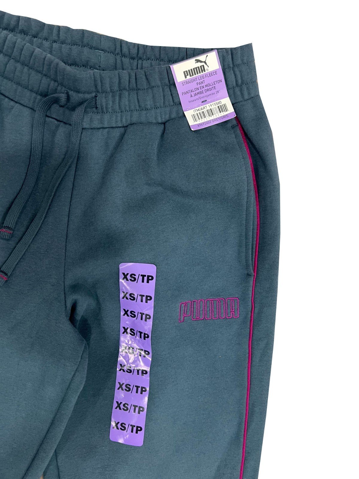 Puma Kids Girls Blue Fleece Jogger Pant Size - XS - Image 6