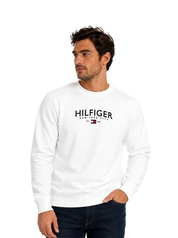 Tommy Hilfiger Men's White Sweater Crew Neck Pullover Size - S
