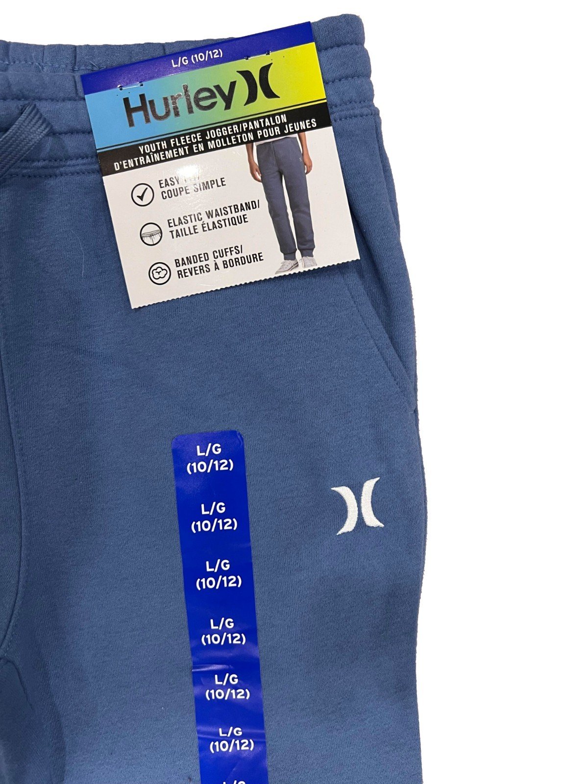 Hurley Youth Light Blue Fleece Jogger Easy Fit Pants (154) - Image 5