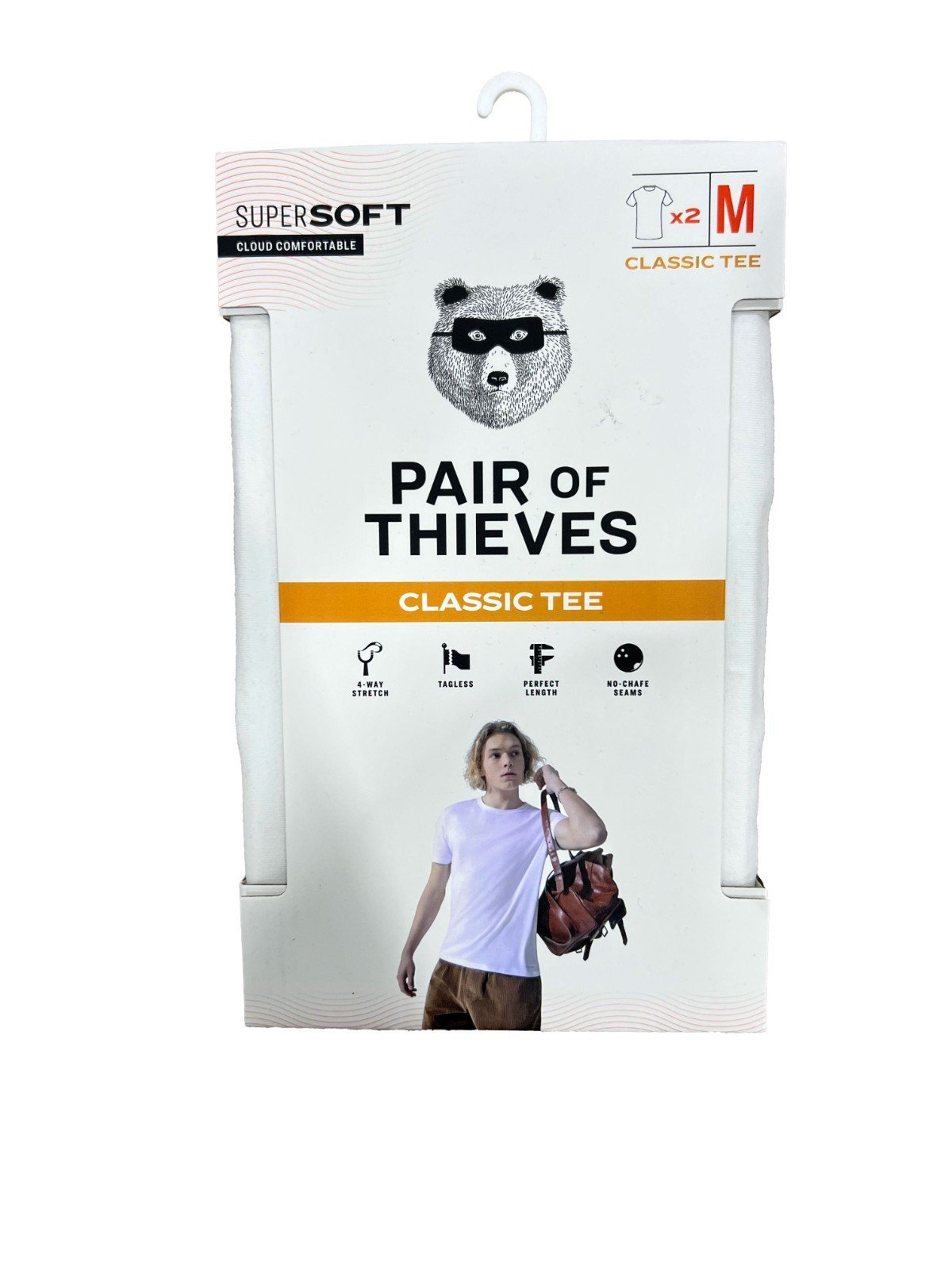 Pair of Thieves Men's White T-shirt Super Soft Crew Neck 2 Pack Tee (136) - Image 2