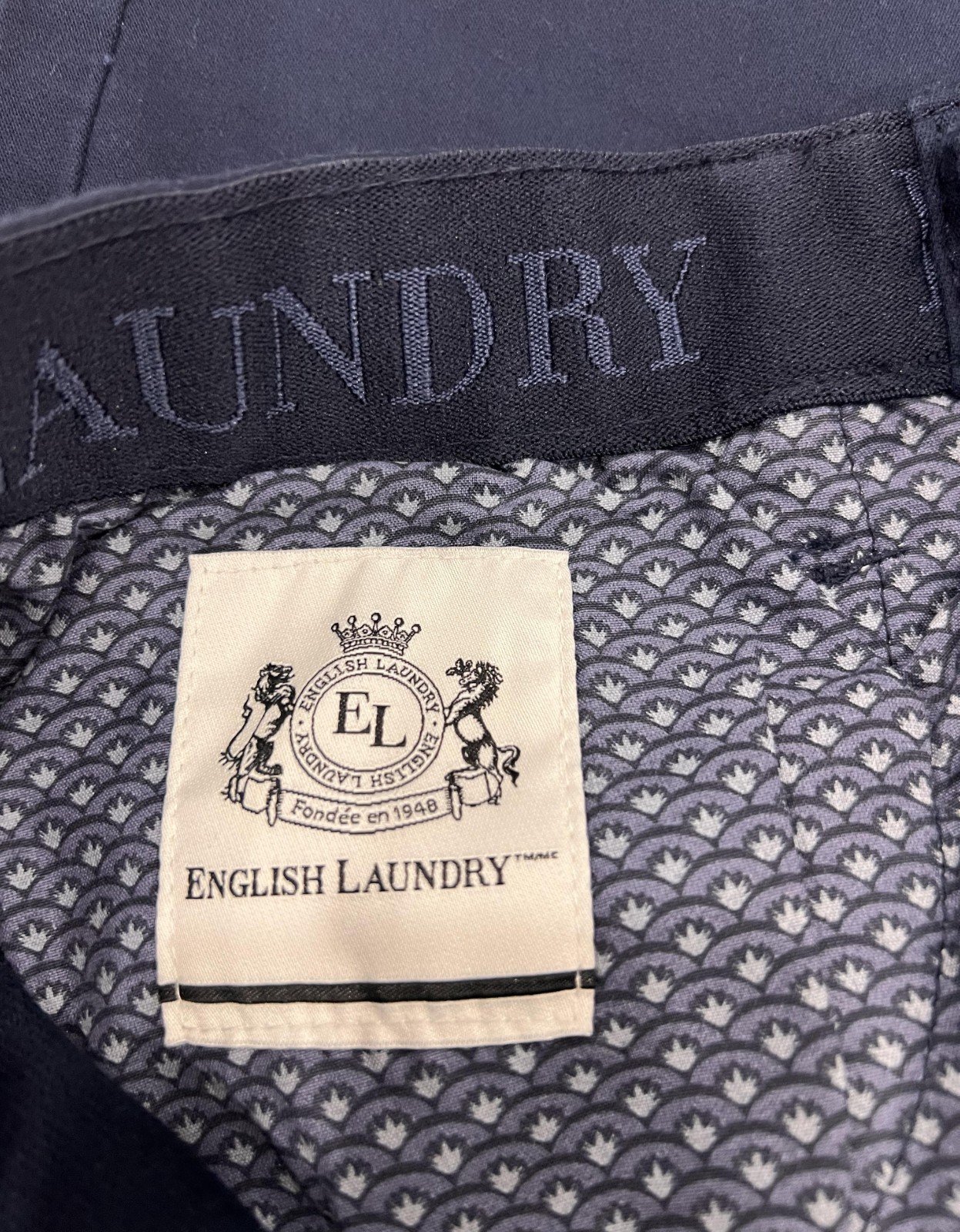 English Laundry Men's Navy Blue Pant 4 Way Stretch Fabric Straight Fit (158) - Image 9