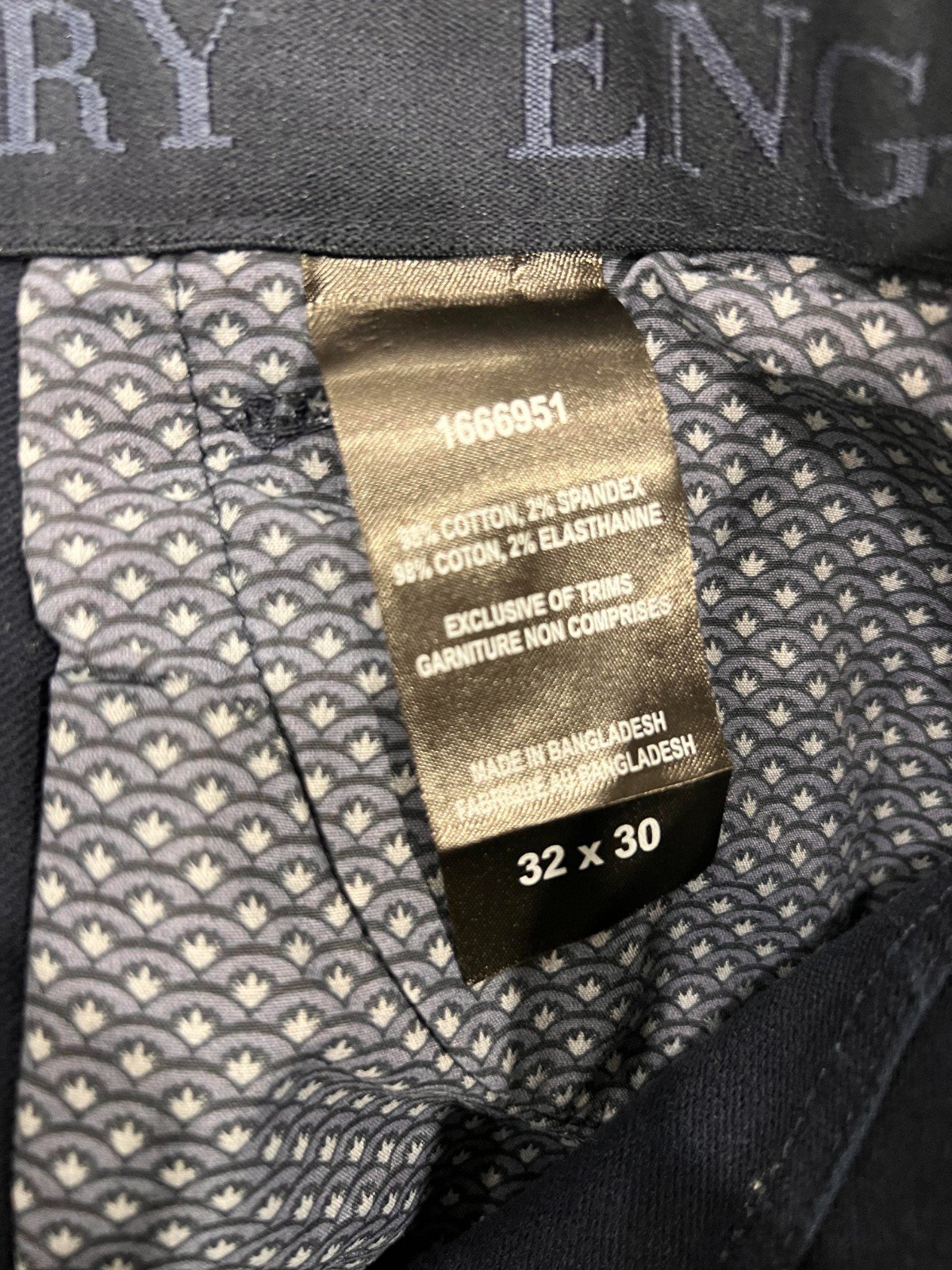 English Laundry Men's Navy Blue Pant 4 Way Stretch Fabric Straight Fit (158) - Image 10