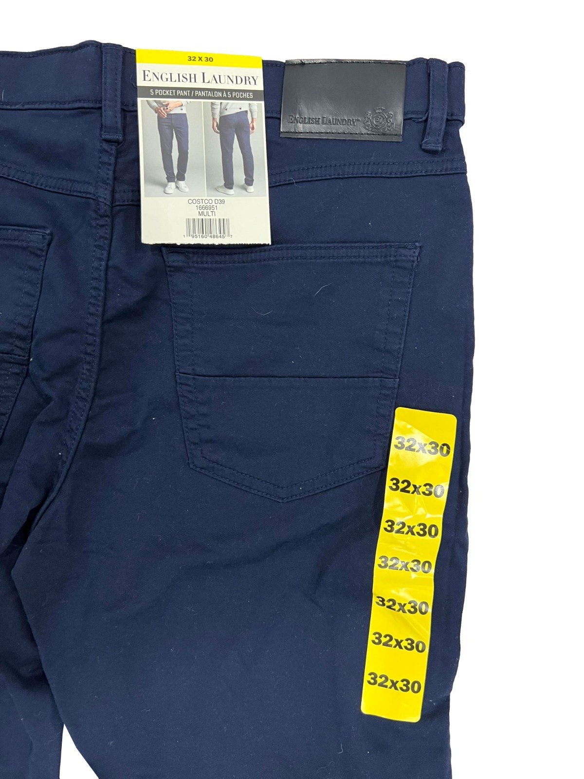 English Laundry Men's Navy Blue Pant 4 Way Stretch Fabric Straight Fit (158) - Image 13