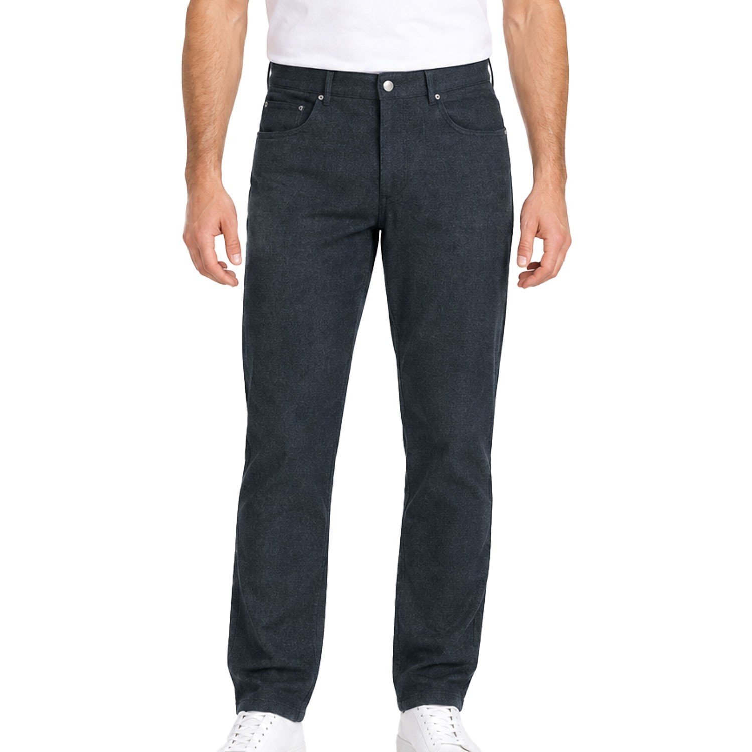 Krikland Men's Grey Pant Burshed Stretch Cotton 5- Pocket (159) Size - 34X30