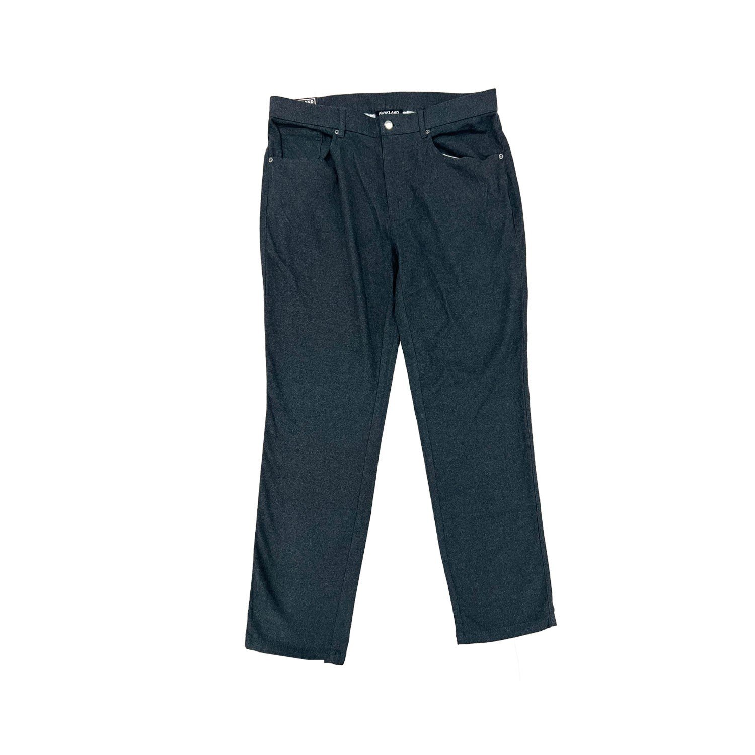 Krikland Men's Grey Pant Burshed Stretch Cotton 5- Pocket (159) Size - 34X30 - Image 2