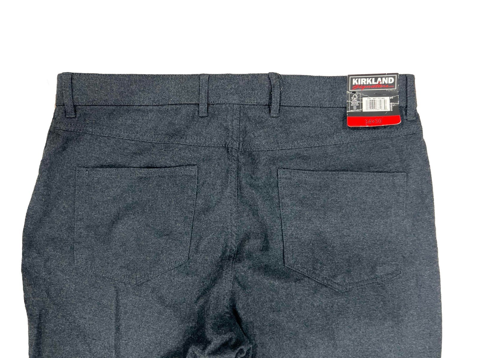 Krikland Men's Grey Pant Burshed Stretch Cotton 5- Pocket (159) Size - 34X30 - Image 10
