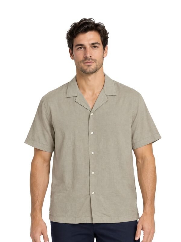 Gap Men's Tan Shirt Button-Up Linen Short Sleeve (164) Size - XXL