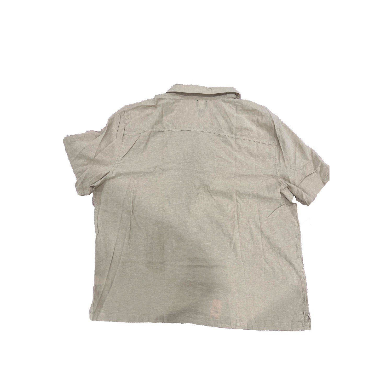 Gap Men's Tan Shirt Button-Up Linen Short Sleeve (164) Size - XXL - Image 3