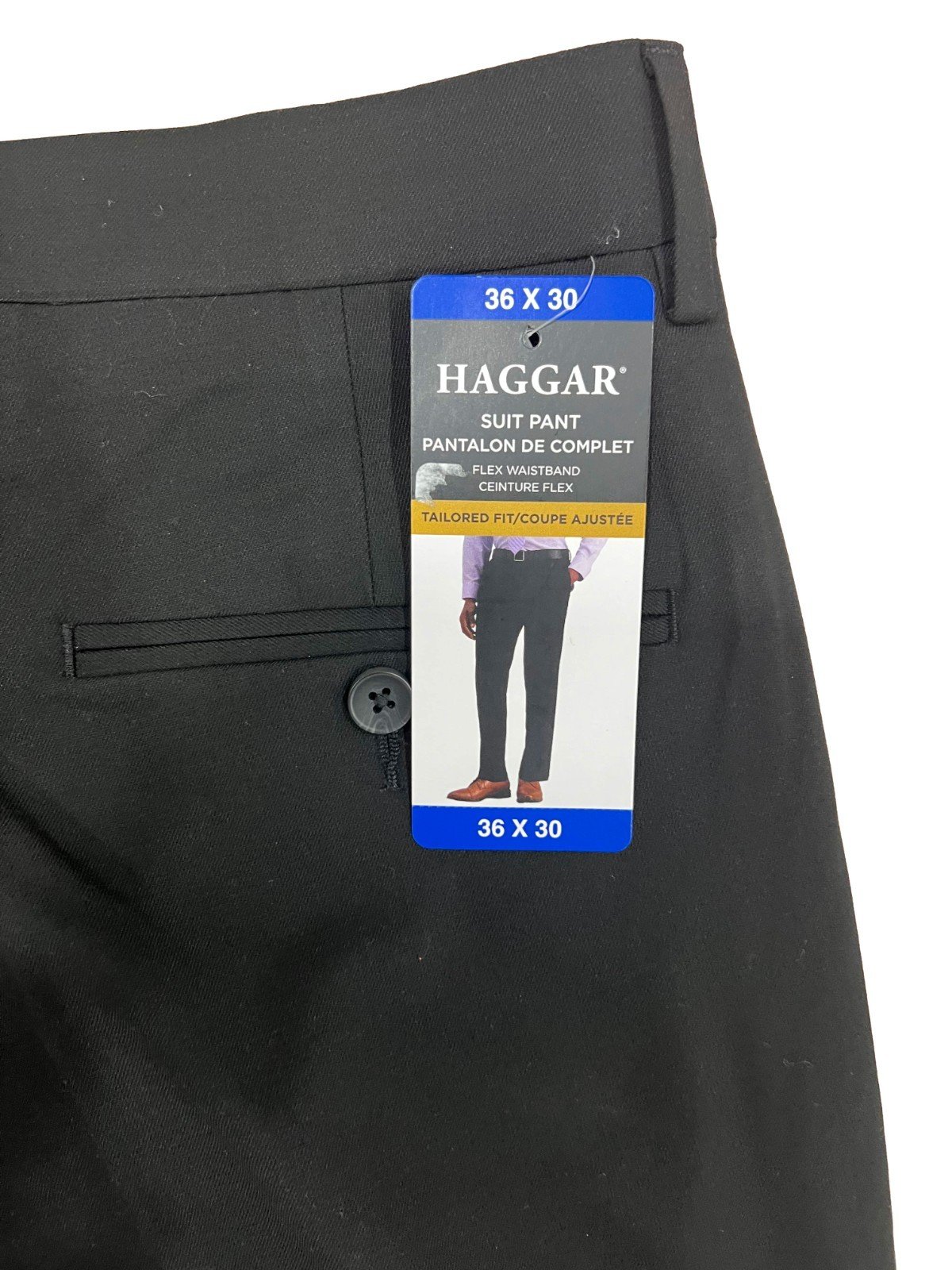 Hagger Men's Black Suite Pant Tailored Fit (137) Size - 36 x 30 - Image 9