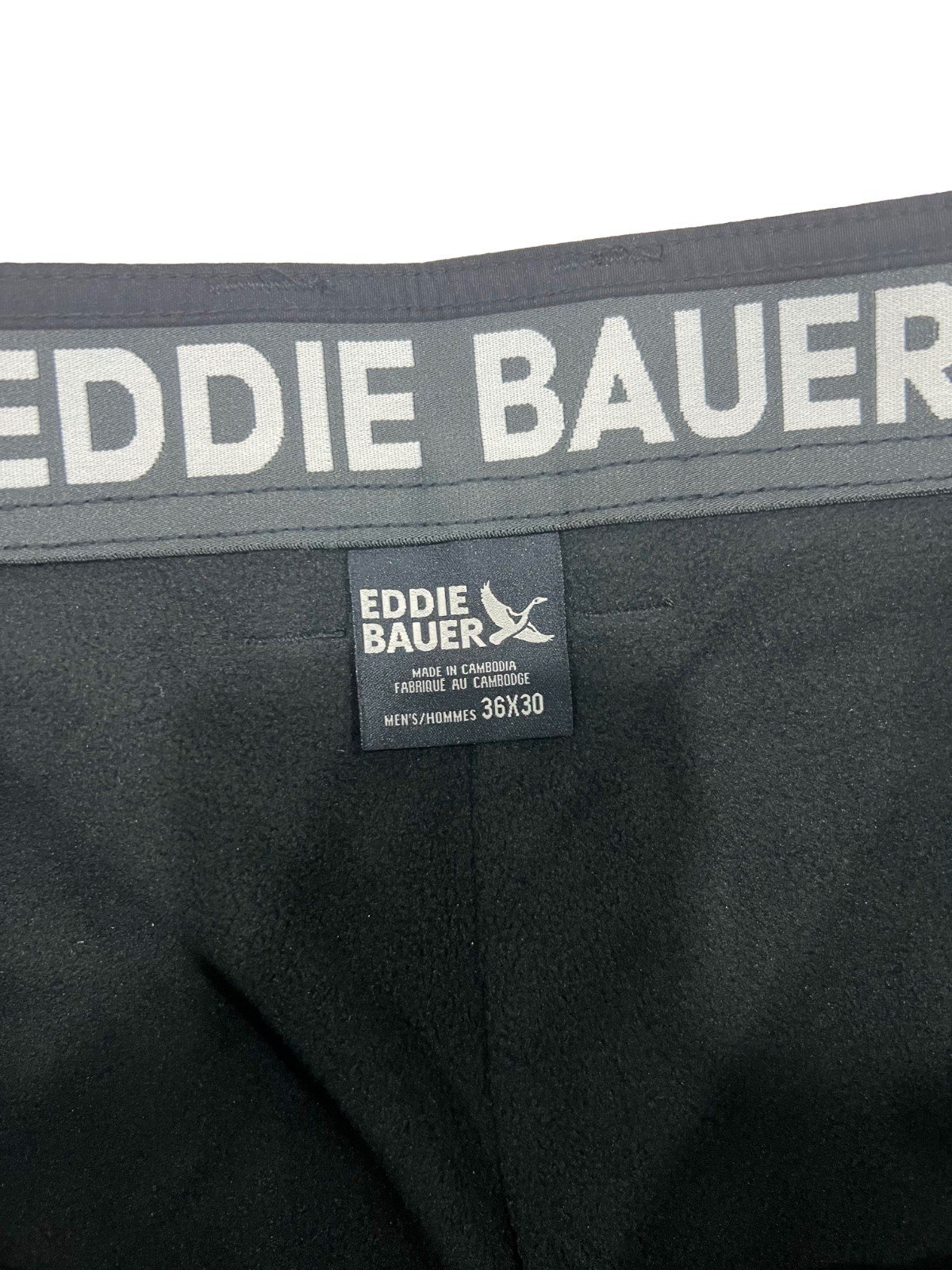 Eddie Bauer Men's Black Pant Fleece Lined Zippered Pocket (134) Size - 36 x 30 - Image 5