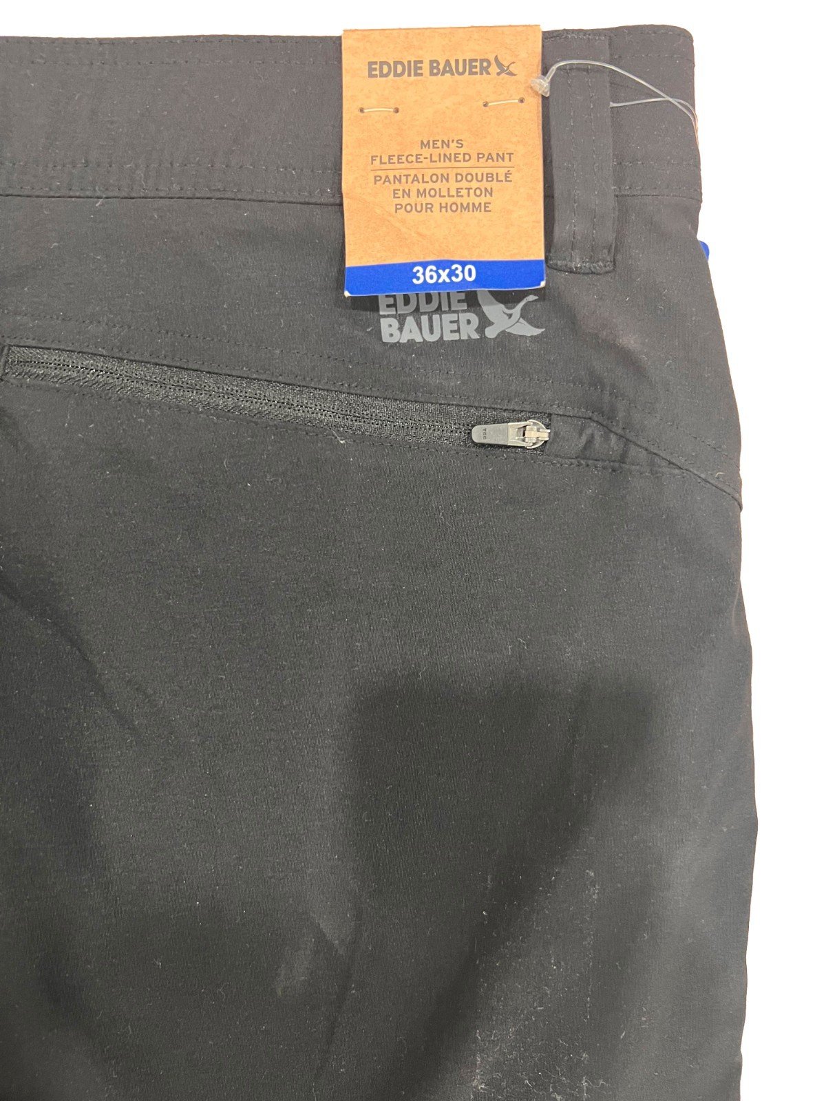 Eddie Bauer Men's Black Pant Fleece Lined Zippered Pocket (134) Size - 36 x 30 - Image 6