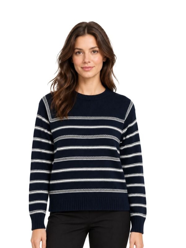 Ella Moss Ladies Navy Blue Sweater Crewneck Knit L\S (153)