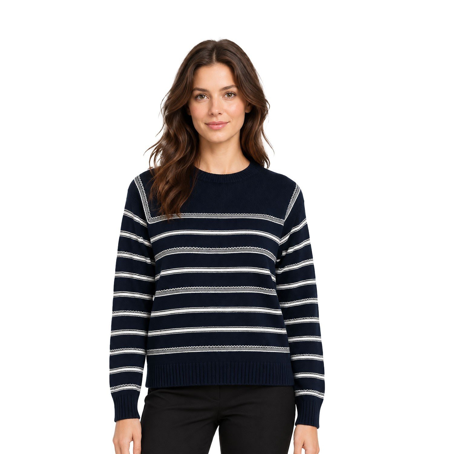 Ella Moss Ladies Navy Blue Sweater Crewneck Knit L\S (153)
