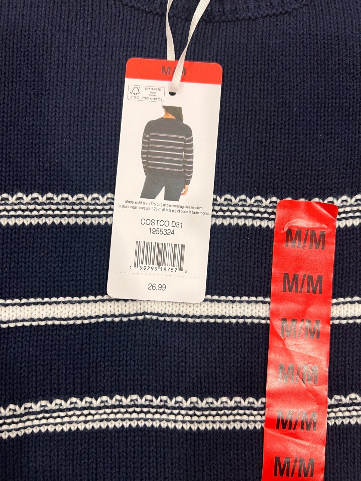 Ella Moss Ladies Navy Blue Sweater Crewneck Knit L\S (153) - Image 5