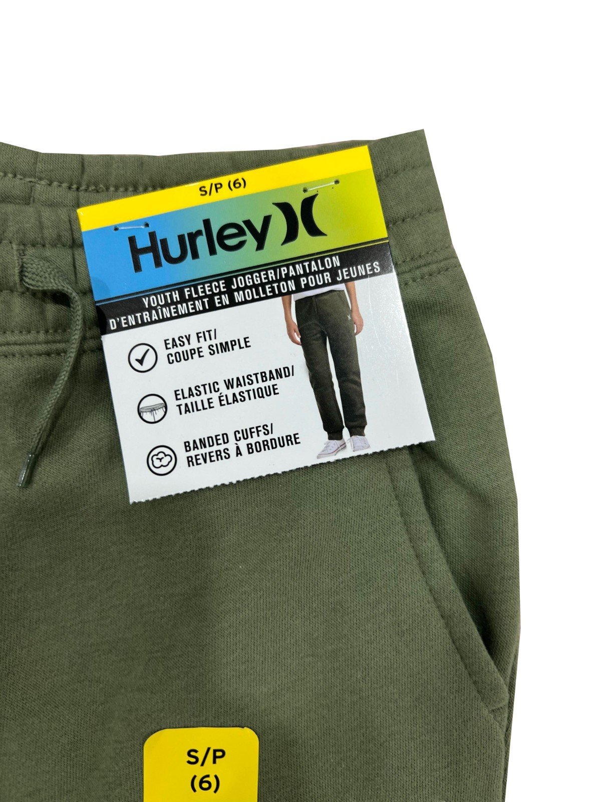 Hurley Youth Sage Green Fleece Jogger Easy Fit Pants (153) - Image 4