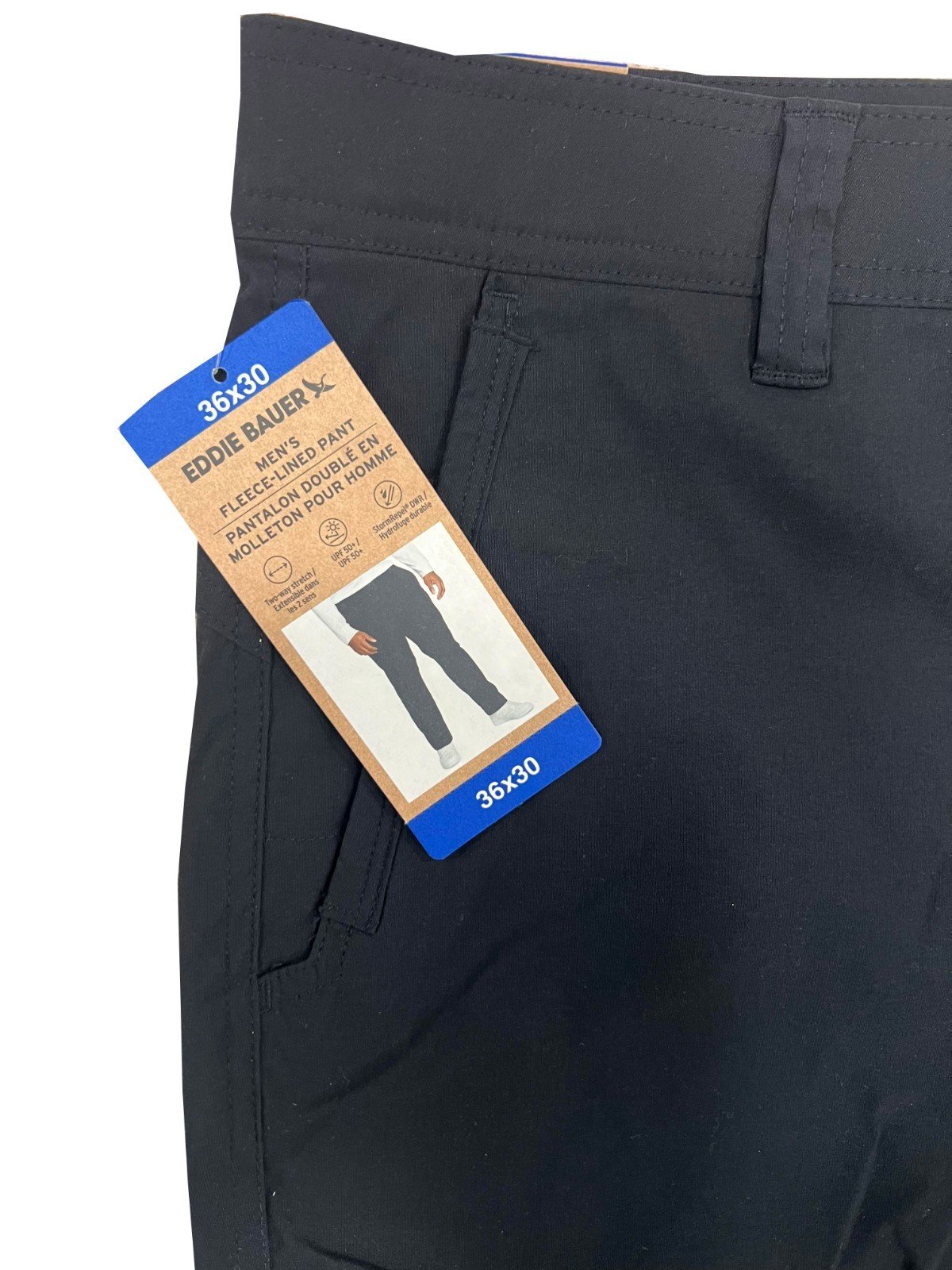 Eddie Bauer Men's Black Pant Fleece Lined Zippered Pocket (134) Size - 36 x 30 - Image 10