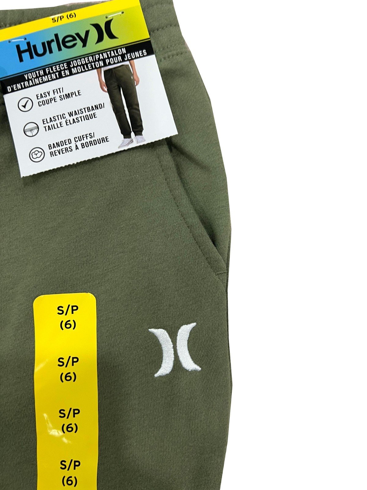 Hurley Youth Sage Green Fleece Jogger Easy Fit Pants (153) - Image 5