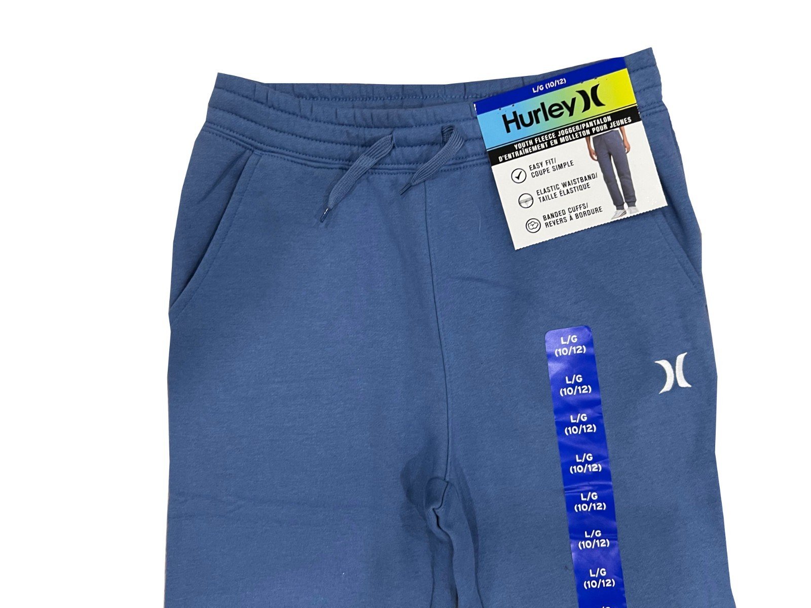 Hurley Youth Light Blue Fleece Jogger Easy Fit Pants (154) - Image 4